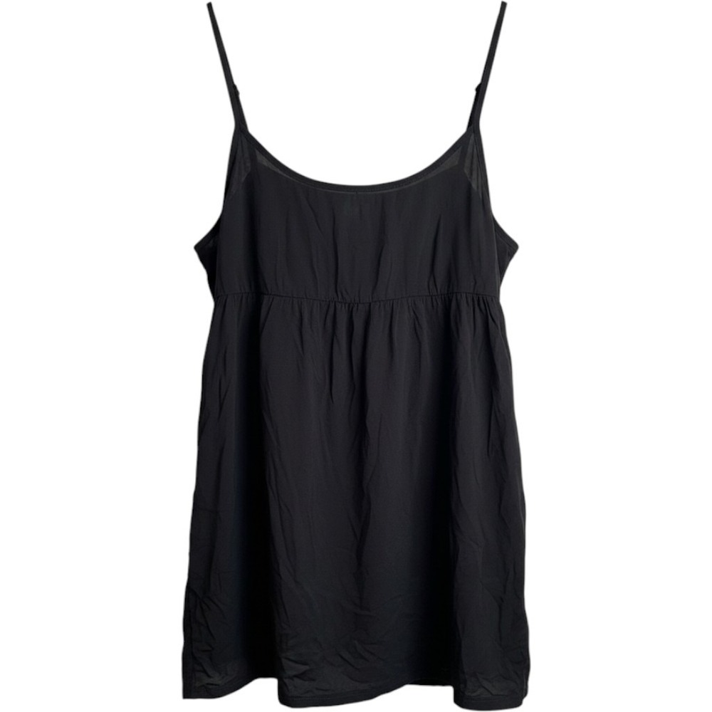 Wild Fable Black Rayon Babydoll Mini Dress Adjustable Spaghetti Straps XS